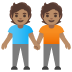 🧑🏽‍🤝‍🧑🏽 people holding hands: medium skin tone display on Google